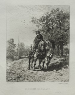 The Tow Path. Creator: Charles-Émile Jacque (French, 1813-1894).