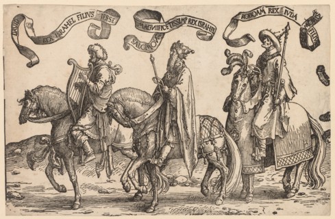 The Twelve Kings of Israel: David, Solomon, Rehoboam, 1515-1517. Creator: Lucas van Leyden (Dutch, 1494-1533).