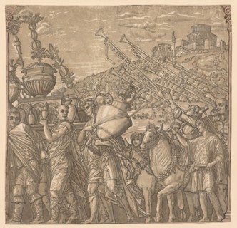 The Triumph of Julius Caesar: Soldiers Carrying Vases, 1593-99. Creator: Andrea Andreani (Italian, about 1558-1610).