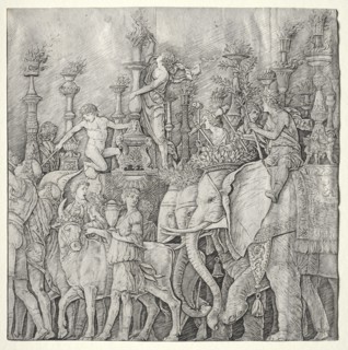 The Triumphs of Caesar: The Elephants, c. 1485-1490. Creator: Giulio Campagnola (Italian, 1482-1515).