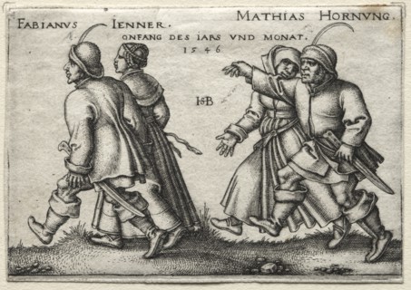 The Village Wedding: Fabianus Jenner / Mathias Hornung, 1546. Creator: Hans Sebald Beham (German, 1500-1550).