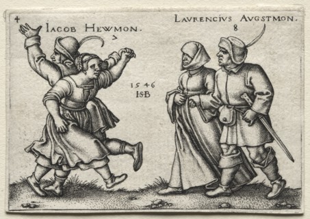 The Village Wedding: Jacob Hewmon / Lawrencius Augstmon, 1546. Creator: Hans Sebald Beham (German, 1500-1550).