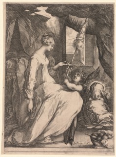 The Virgin and Child with Distaff and an Angel, c. 1611-1613. Creator: Jacques Bellange (French, c.1575-1616).