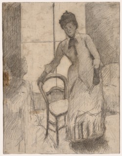 The Visitor (recto); The Visitor (verso), c. 1881. Creator: Mary Cassatt (American, 1844-1926).