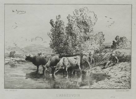 The Watering Place. Creator: Charles-Émile Jacque (French, 1813-1894).