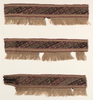 Three Fragments of a Border, c. 1100-1400. Creator: Unknown.
