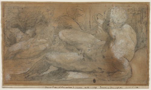 Three Male Nudes, c. 1540-1547. Creator: Domenico Beccafumi (Italian, 1486-1551).