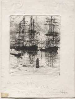 Three Ships, Venice, 1880. Creator: Otto H. Bacher (American, 1856-1909).