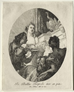 Three Women Presenting Gifts of Marc Anthony to Cleopatra. Creator: Giovanni Domenico Tiepolo (Italian, 1727-1804).