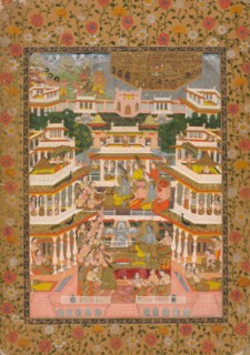 Tiered Court Scene, c. 1735. Creator: Chitarman II (Indian, c. 1680-?. 1750).