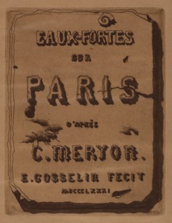 Titre des Eaux-fortes sur Paris: Cover, 1871. Creator: Edmond Gosselin (French).