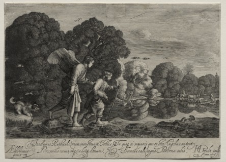 Tobias and the Angel (small plate). Creator: Hendrik Goudt (Dutch, 1585-1630).