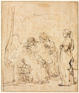 Tobias Healing His Father's Blindness, c. 1640-45. Creator: Rembrandt van Rijn (Dutch, 1606-1669).