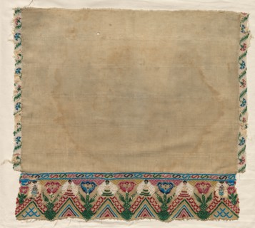 Towel End with Beaded Borders, early 1800s. Creator: Unknown.