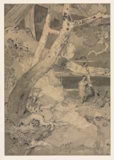 Traveler in a Woodland Landscape, 1806. Creator: John Sell Cotman (British, 1782-1842).