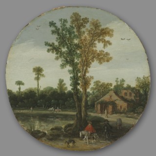 Travelers by a Lake, 1625. Creator: van de Velde Esaias (Dutch, 1587-1630).