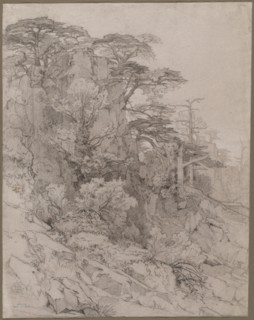 Trees of a Rocky Hillside, late 1800s. Creator: Gustave Achille Guillaumet (French, 1840-1887).