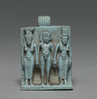 Triad: Horus between Isis and Nephthys, 664-525 BC. Creator: Unknown.