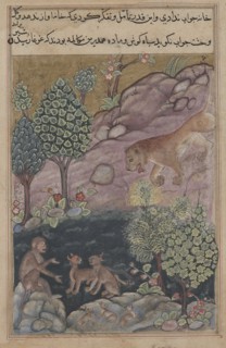 Tuti-Nama (Tales of a Parrot): Tale XXIX, The Lion Returns to His Territory and See?, c. 1560. Creator: Unknown.