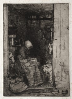 Twelve Etchings from Nature: La Veille aux Loques, 1858. Creator: James McNeill Whistler (American, 1834-1903).
