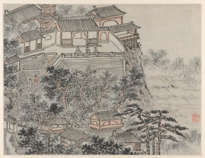 Twelve Views of Tiger Hill, Suzhou: The Five Sages Terrace, after 1490. Creator: Shen Zhou (Chinese, 1427-1509).