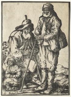 Two Beggars and Leprous Child. Creator: Ludolph Büsinck (German, 1590-1669).