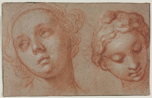 Two Female Heads, first half 17th century. Creator: Abraham Bloemaert (Dutch, 1564-1651).