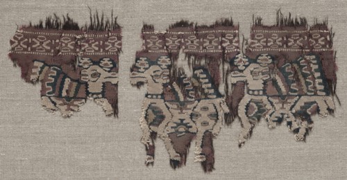 Two Mounted Fragments of a Border (from a Garment ?), late 700s - early 800s. Creator: Unknown.