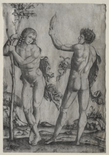 Two Nude Men Beside a Tree. Creator: Marcantonio Raimondi (Italian, 1470/82-1527/34).