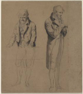 Two Standing Figures (Study for A Game of Billiards), c. 1807. Creator: Louis Léopold Boilly (French, 1761-1845).