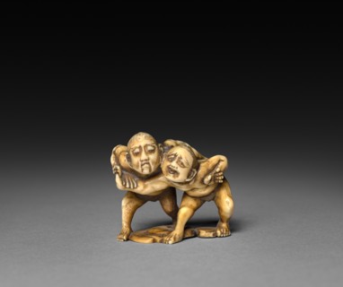 Two Wrestlers, 19th century. Creator: Unknown.
