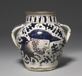 Two-Handled "Oak Leaf" Drug Jar with Male and Female Portraits , 1431. Creator: Giunta di Tugio (Italian, c. 1382-1450), workshop of.