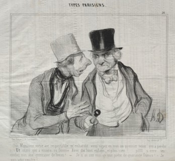 Types Parisiens, plate 26: Yes, Sir, your respectable air encourages me..., 29 May 1840. Creator: Honoré Daumier (French, 1808-1879); Aubert.