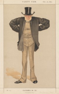 Vanity Fair: Statesman, No. 128 "Newcastle-on-Tyne", 1872. Creator: James Tissot (French, 1836-1902); Published in Vanity Fair, vol. VIII, July to December, 1872, p. 134. Mr. Joseph Cowen, M.P..