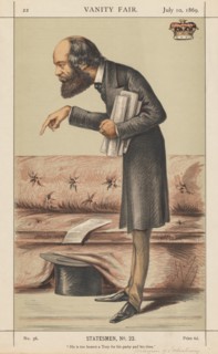 Vanity Fair: Statesman, No. 23 "He is too honest a Tory for his party and time", 1869. Creator: Carlo (Ape) Pellegrini (Italian, 1839-1889); Vanity Fair. (Boston: Frame Central, 1992.) p. 1, 10 July, ...