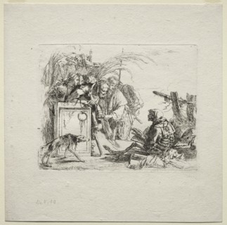 Various Caprices: Death Giving Audience, 1785. Creator: Giovanni Battista Tiepolo (Italian, 1696-1770).