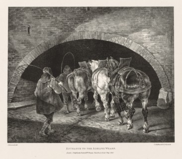 Various Subjects Drawn from Life and on Stone: Entrance to Adelphi Wharf, 1821. Creator: Théodore Géricault (French, 1791-1824).