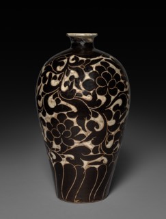 Vase with Peony Decoration: Cizhou ware, 11th-12th Century. Creator: Unknown.