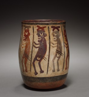 Vase with Procession of Warriors, c. 350-600. Creator: Unknown.