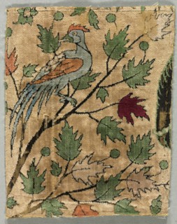 Velvet Fragment, Khusrau Sees Shirin Bathing, 1550-99. Creator: Unknown.