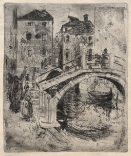 Venetian Canal and Bridges, 1886. Creator: Robert Frederick Blum (American, 1857-1903).