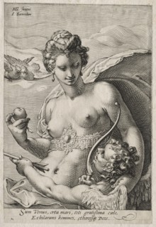 Venus and Cupid, c. 1595. Creator: Jan Saenredam (Dutch, 1565-1607).