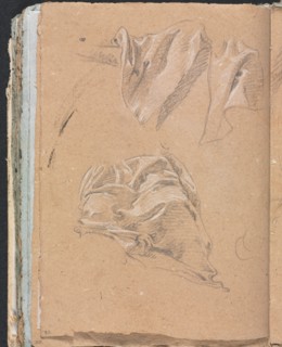 Verona Sketchbook: Drapery studies (page 90), 1760. Creator: Francesco Lorenzi (Italian, 1723-1787).