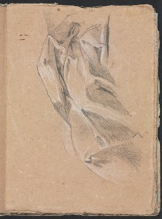 Verona Sketchbook: Drapery study (page 43), 1760. Creator: Francesco Lorenzi (Italian, 1723-1787).
