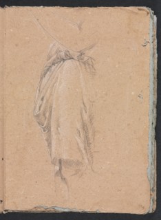 Verona Sketchbook: Drapery study with elbow (page 5), 1760. Creator: Francesco Lorenzi (Italian, 1723-1787).