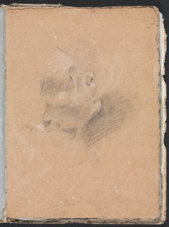 Verona Sketchbook: Female profile (page 65), 1760. Creator: Francesco Lorenzi (Italian, 1723-1787).