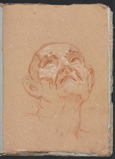 Verona Sketchbook: Male head (page 31), 1760. Creator: Francesco Lorenzi (Italian, 1723-1787).