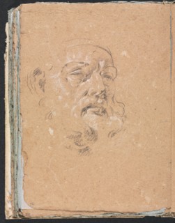 Verona Sketchbook: Male head (page 76), 1760. Creator: Francesco Lorenzi (Italian, 1723-1787).