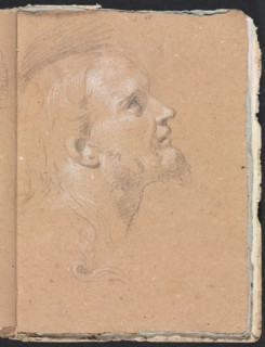 Verona Sketchbook: Male head in profile (page 91) , 1760. Creator: Francesco Lorenzi (Italian, 1723-1787).