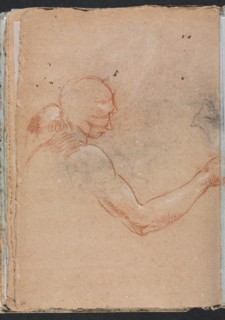 Verona Sketchbook: Nude with head and right arm (page 36), 1760. Creator: Francesco Lorenzi (Italian, 1723-1787).